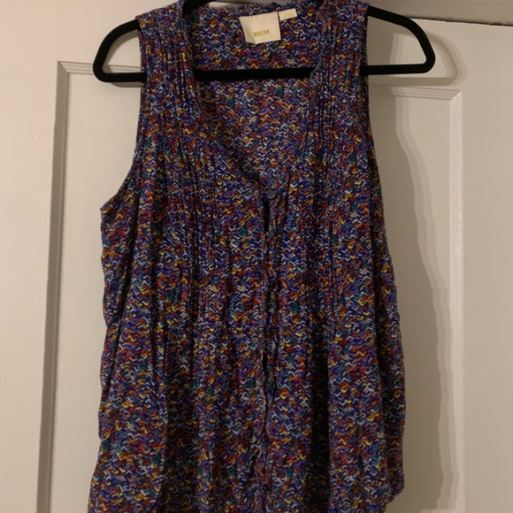 Multi color button down tank top - Picture 1 of 3